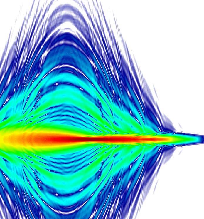 Illustration of a focused high-order harmonic beam